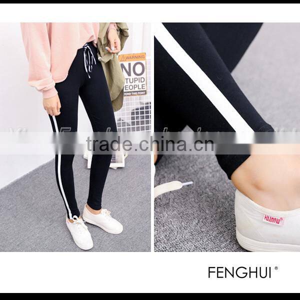 2015 the latest side stripe pattern and cotton leggings