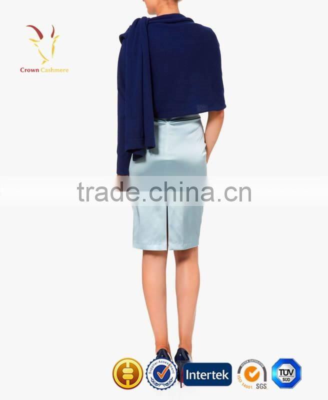 Navy Blue Wrap Poncho Shawl