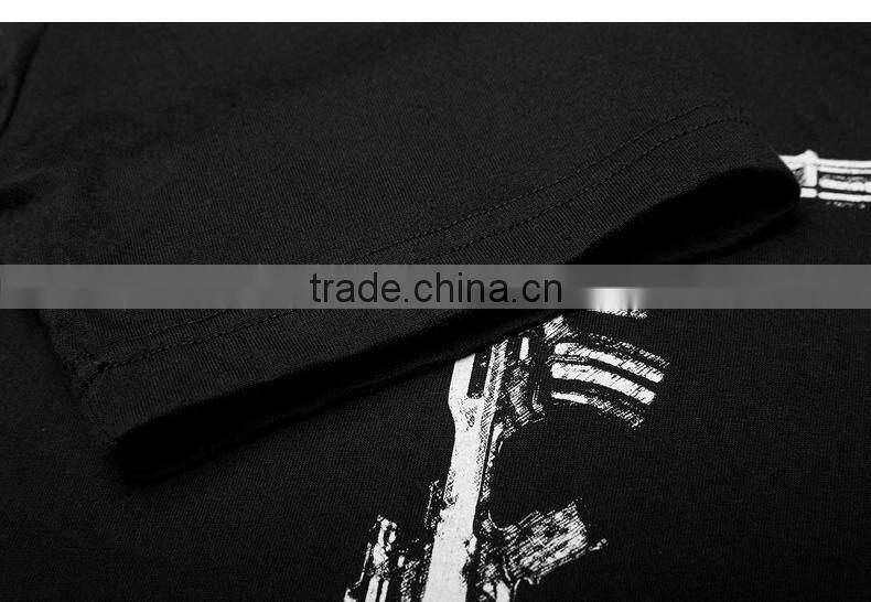 Customized blank printing black tee fashion hip hop design men t-shirt
