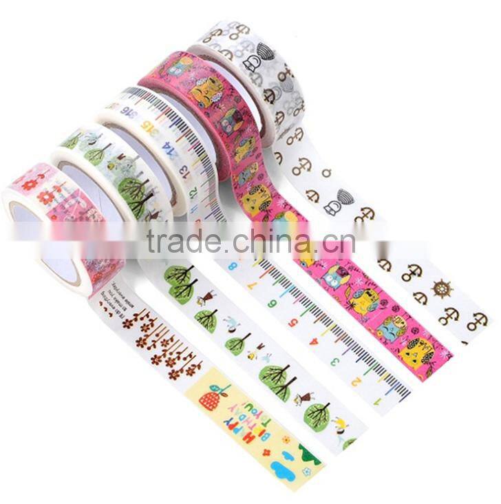 Different colors washi masking tape for scrapbooking
