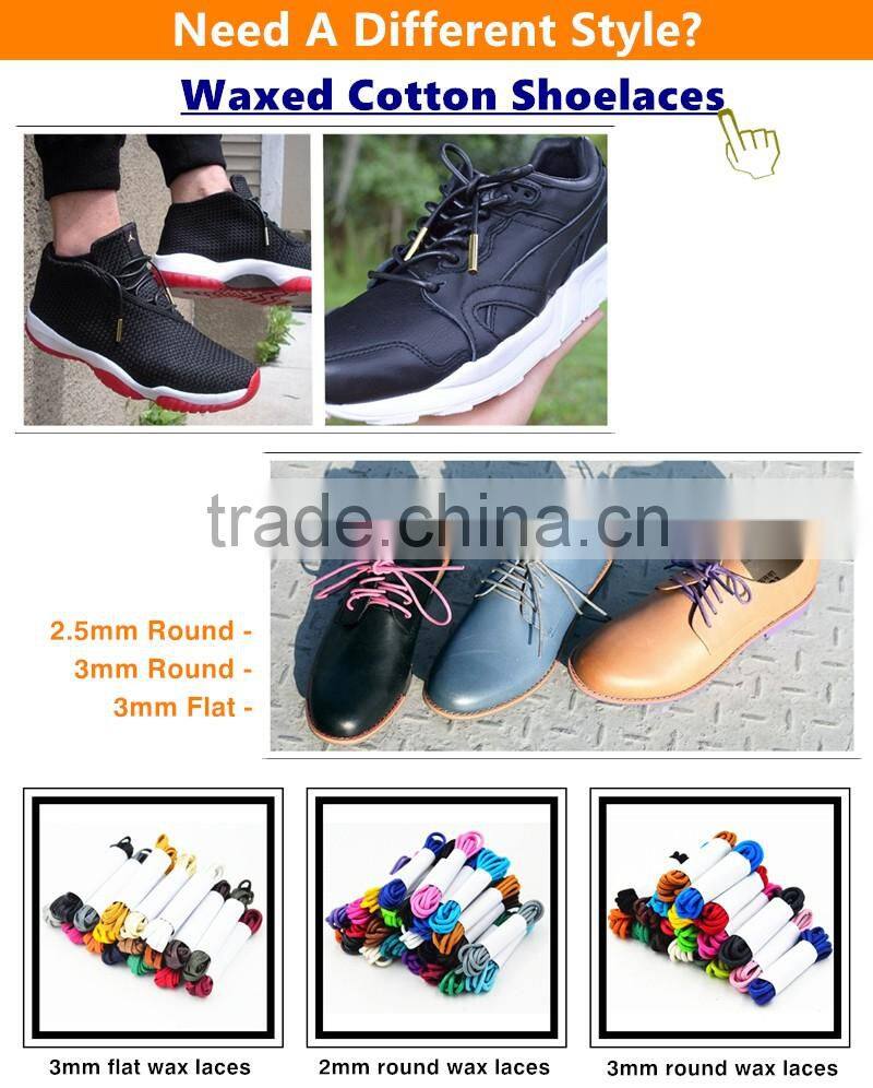 Recycle Waxed Flat Cotton Leather Accessories for All Court-Cross Shoes - All Size - 7-10mm width - Accept Custom - Brown