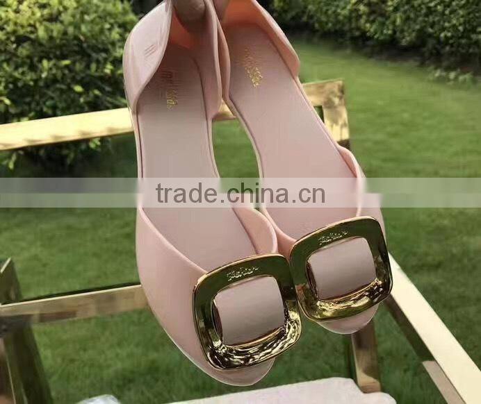 Big square button women melissa, fashion melissa shoes for adult