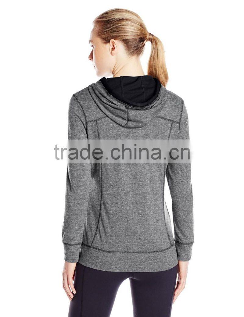 Women's Heathered Knit Zipper-up Hoodie