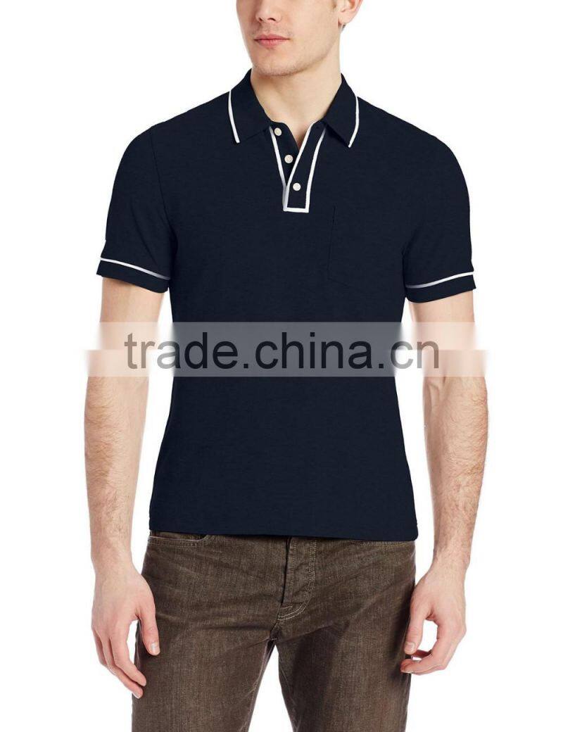 customized striped navy dry fit plain dyed Polo shirts for men