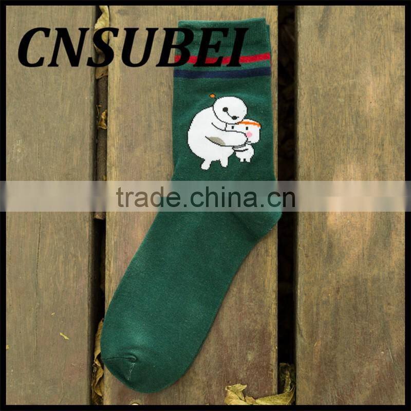 The new style autumn and winter cute cartoon Baymax cotton men socks