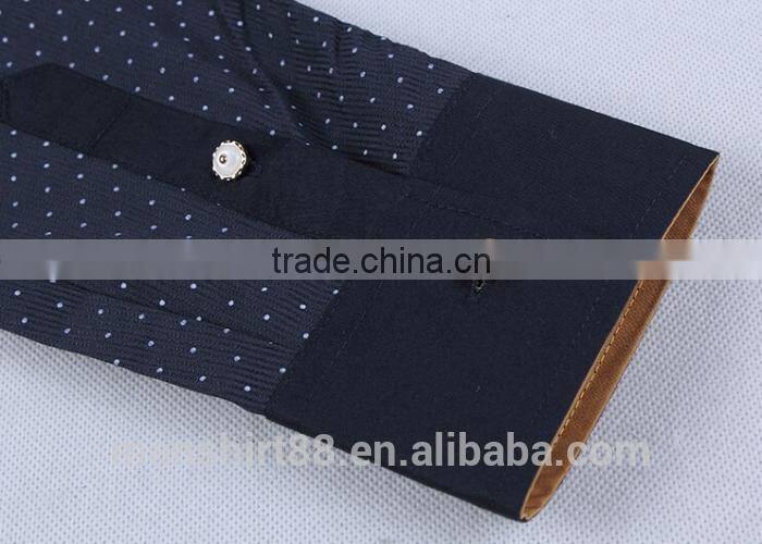 Decent fashion long sleeve contrast color custom slim fit shirt