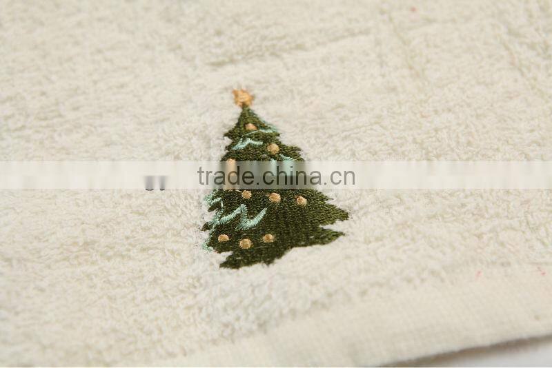 100% cotton velour embroidery hand towel