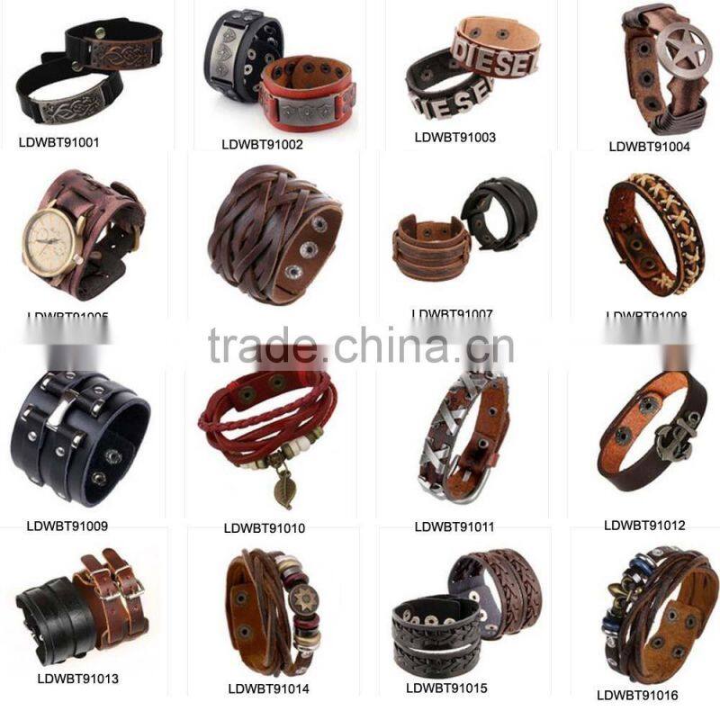 Personalized Monogrammed Oval Engravable Leather Cuffs