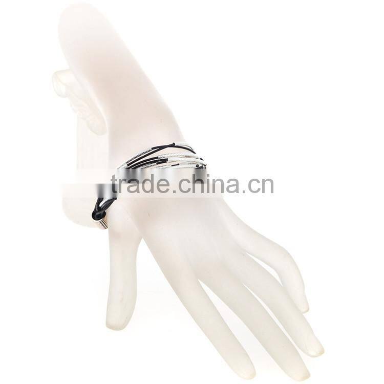 2015 fashion metal bracelet with wax line 4