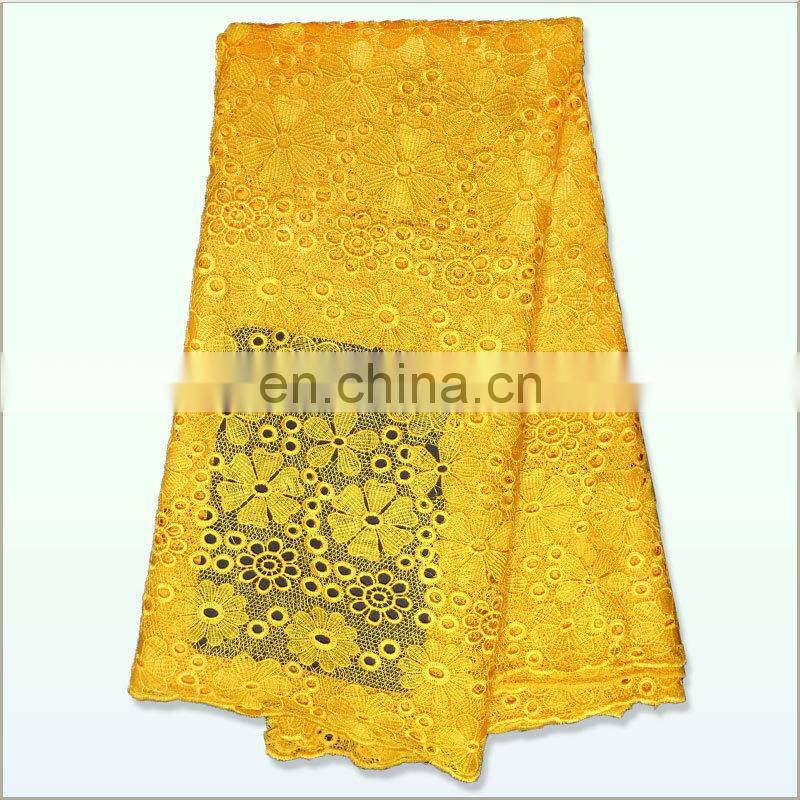 ,teal nigerian swiss french cord african yellow guipure lace fabric for aso ebi LW5010007