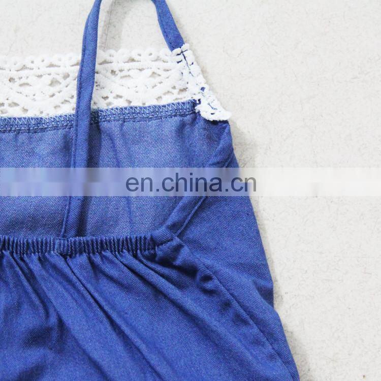 Kids summer custom girls denim dress for summer 5-10 years old