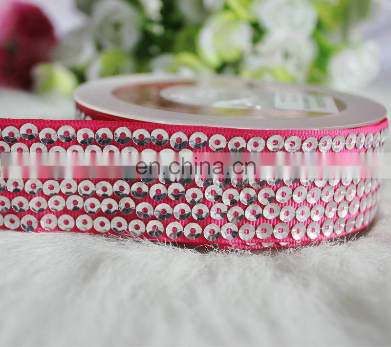 red fabric trim embroidery gold sequin ribbon