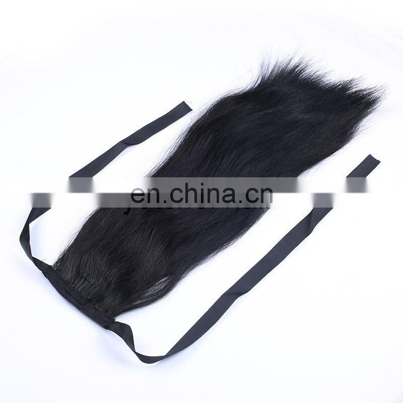 No Shedding No Mix No Tangle Brazilian Ponytail Extension Real Hair
