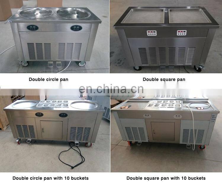 Thailand Square Pan Round Circle Pan Ice Cream Roll Machine Ice Cream Roll Making Machine