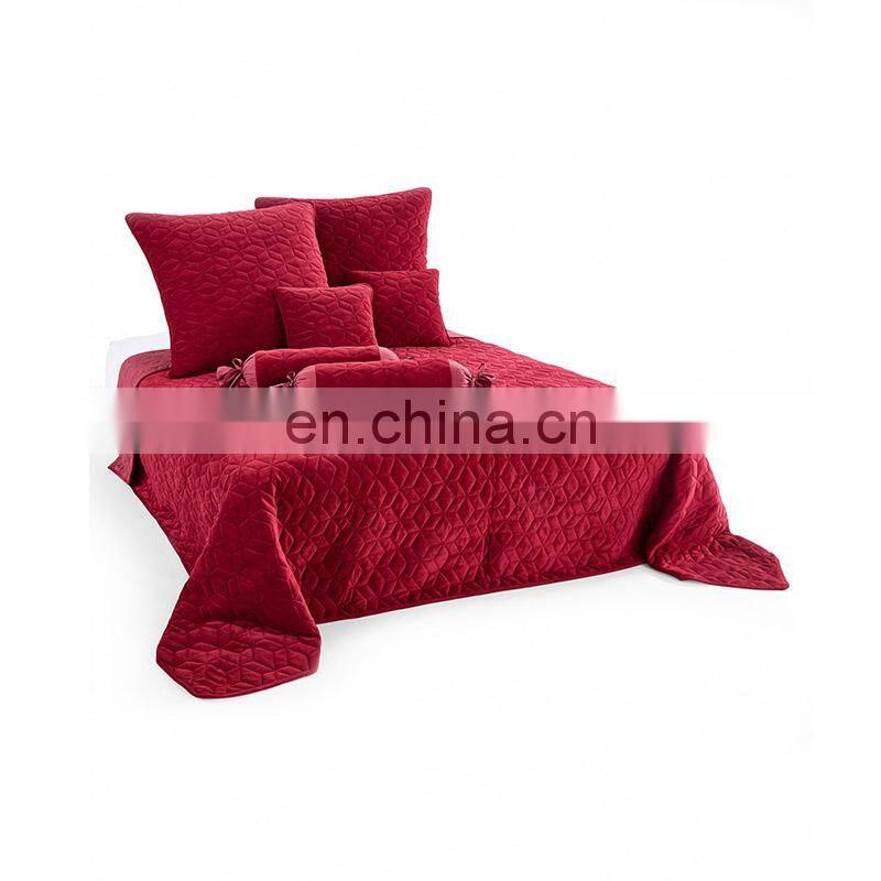 Soft and Cheap Price Polyester crushed velvet bedspread for bedspread quilt