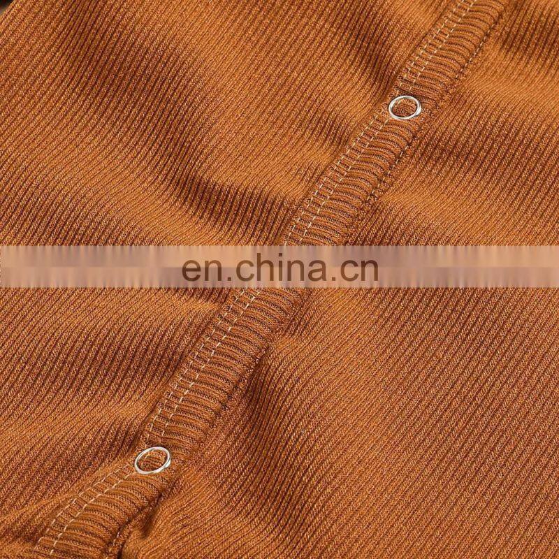 Toddler Baby Overalls Rompers Spring Summer Round Collar Jumpsuit Boy Girl Solid Color Bodysuit for 0-18M