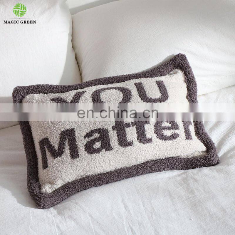 in stock wholesale zero defect super soft 100% polyester micro feather yarn knit baby room travel throw blanket pillow cushion