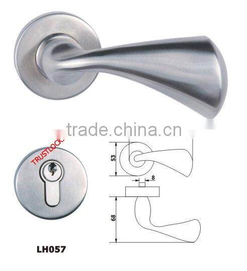 Solid Stainless Steel Lever Door Handle with Escutcheon