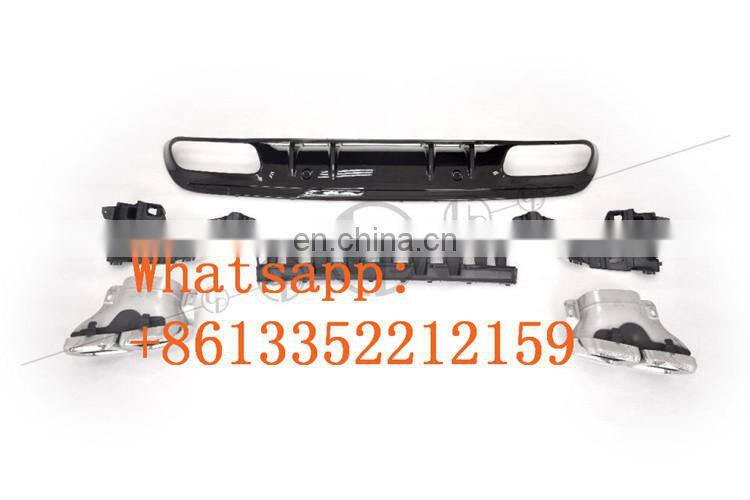 2019 year W205 c63 rear diffuser fit for C class w205 c63 2 door 4 door rear diffuser with tips