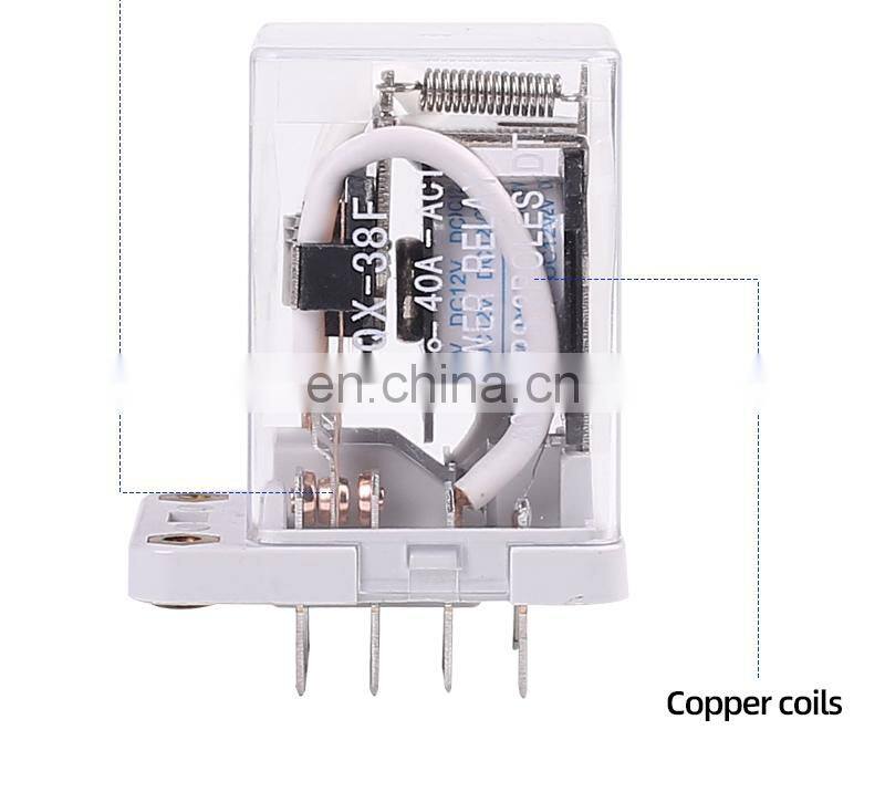 JQX-38F 3Z 40A power relay Intermediate relay Electromagnetic relay 11pin DC12V DC24V AC110V AC220V with base