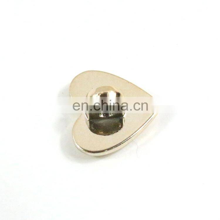 Heart Shaped Alloy Metal Silver Plain Shank Button