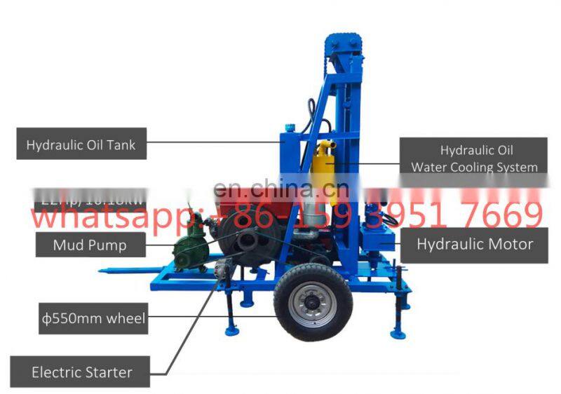 Africa hot selling professional quality 100m small portable water well drilling machine with electric starter