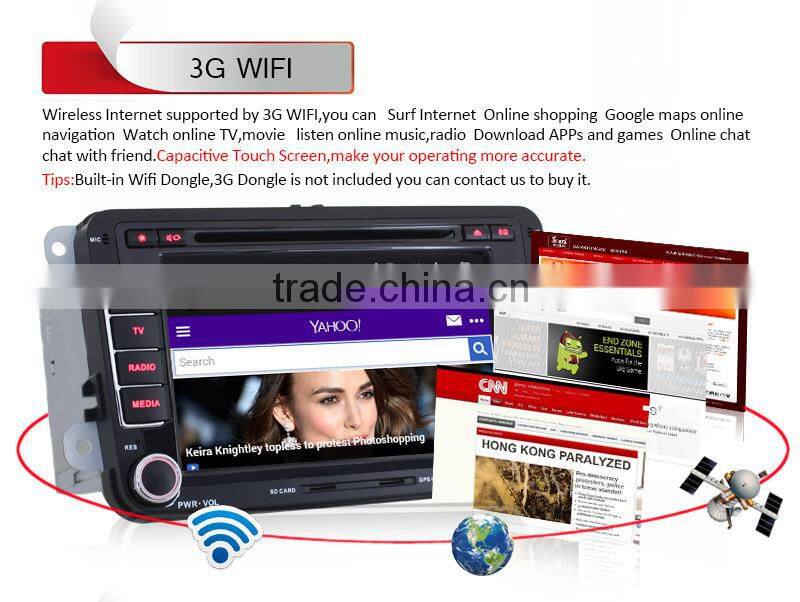 2 Din Car DVD Player for Volkswagen Android 4.4.4 OS RADIO+WIFI/3G+Torque OBD2+CANBUS+GPS+BT+AUX in/out+USB/SD+Two USB+SWC Playe