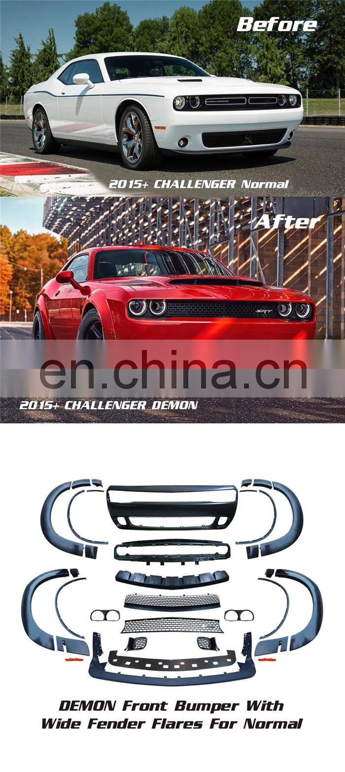 Runde Suitable For Dodge Challenger Upgrade Hellcat Front Bumper Wide Body Wheel Eyebrows Hole-opening Hood Original PP