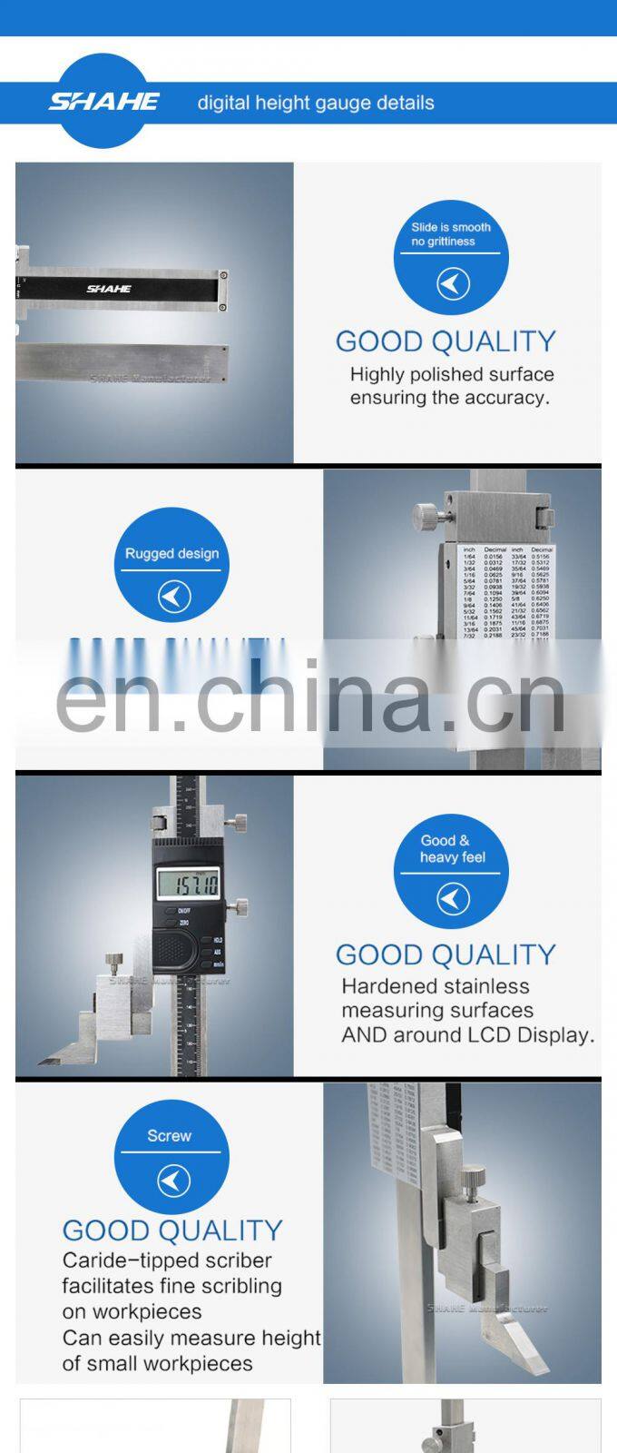 0-300mm/0-12'' high accuracy digital height gauge with single beam electronic height gauge