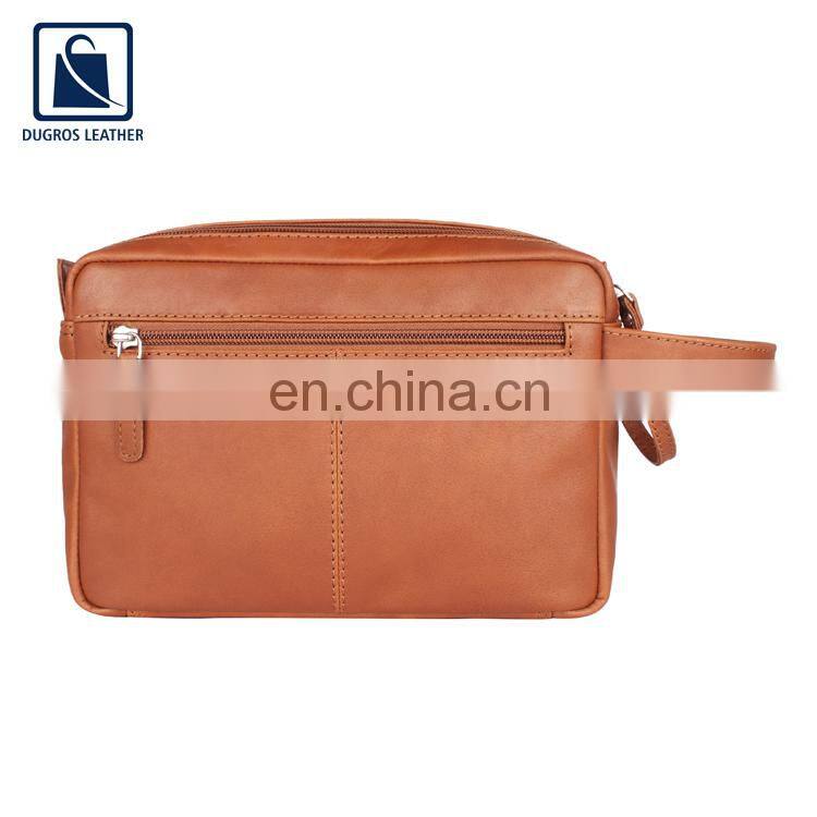 Zipper Closure Type Fashion Style Modern Design Unisex Genuine Leather Toiletry Bag at Wholesale Price