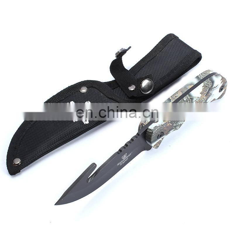 high quality wholesale stainless steel blade survival fixed blade knife for outdoor camping hiking hunting rescu