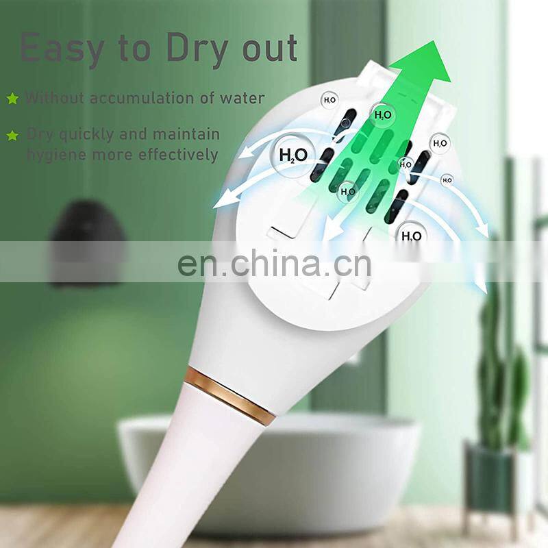 Silicone Toilet Brushes With Holder Set Wall-Mounted Long Handled Toilet Cleaning Brush Modern Hygienic Bathroom Accessories