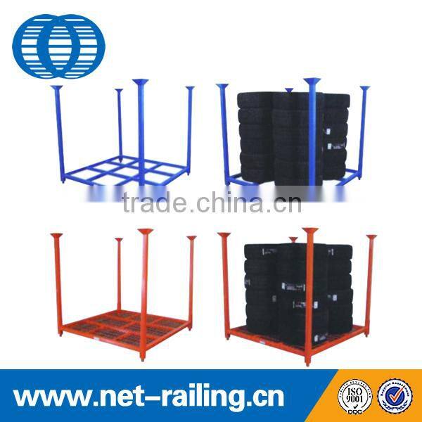 Commercial Stacking metal foldable warehouse tire storage rack