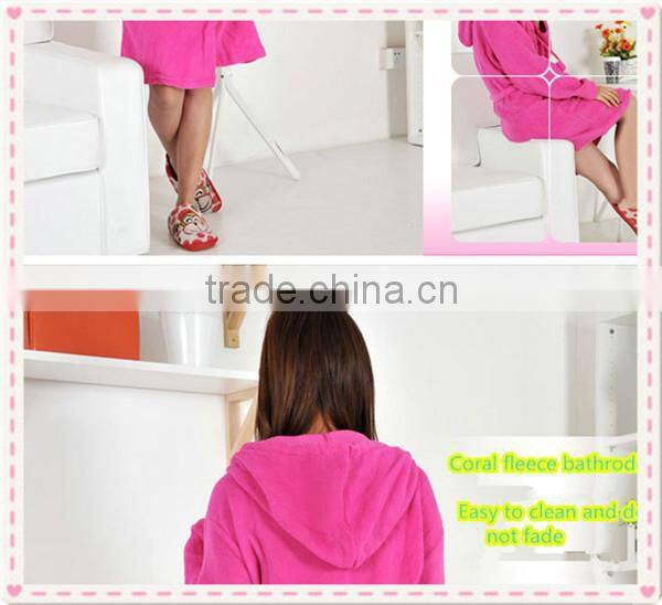 2014 China alibaba manufacture winter cares customized ultra-durable coral fleece bathrobe wholesale