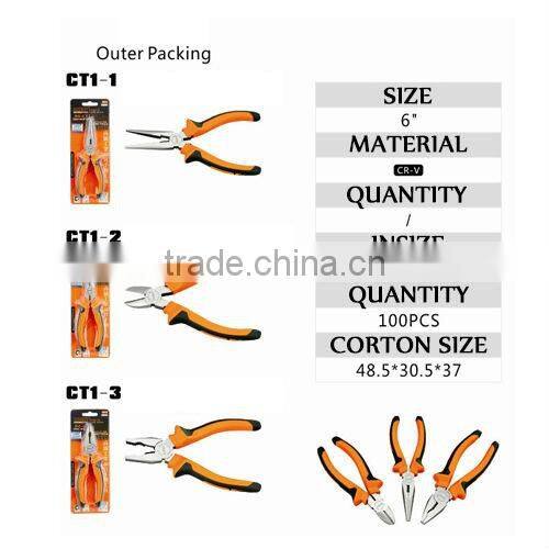 Factory Price JM-CT1-1 6 inch Long Flat Nose Pliers