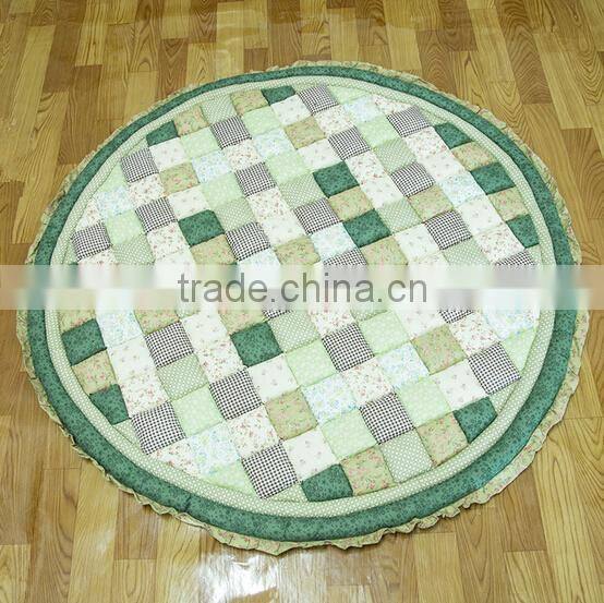 Home anti-slip flower printed 100% cotton patchwork floor mats