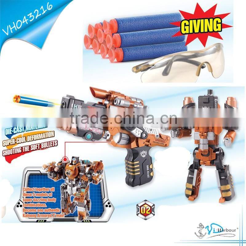 Super Soft Bullets Gun Diecast Transforming Changeable Robot Toy