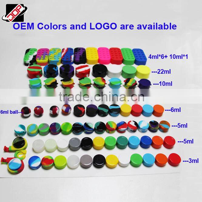 2016 New Fashion 10ml non-stick custom silicone jar in metal box