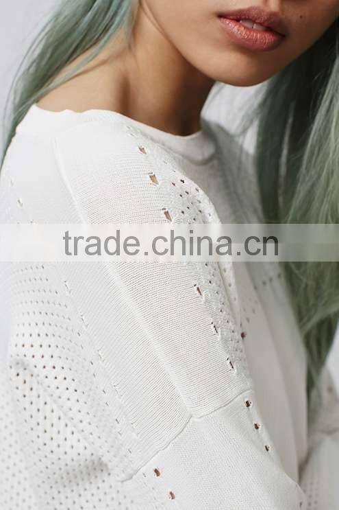 2016 Women Mixed Pointelle Crop HSS3026