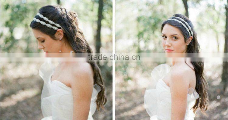 Wedding Romantic Crystal Rhinestone Headband Bride High Quality Hair Jewelry Bridal Vintage Hair Accessories