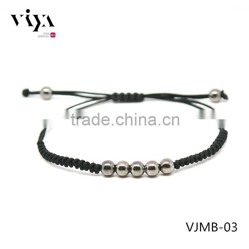 18kt Rose Gold Plated Beads Macrame Bracelet with red nylon rope