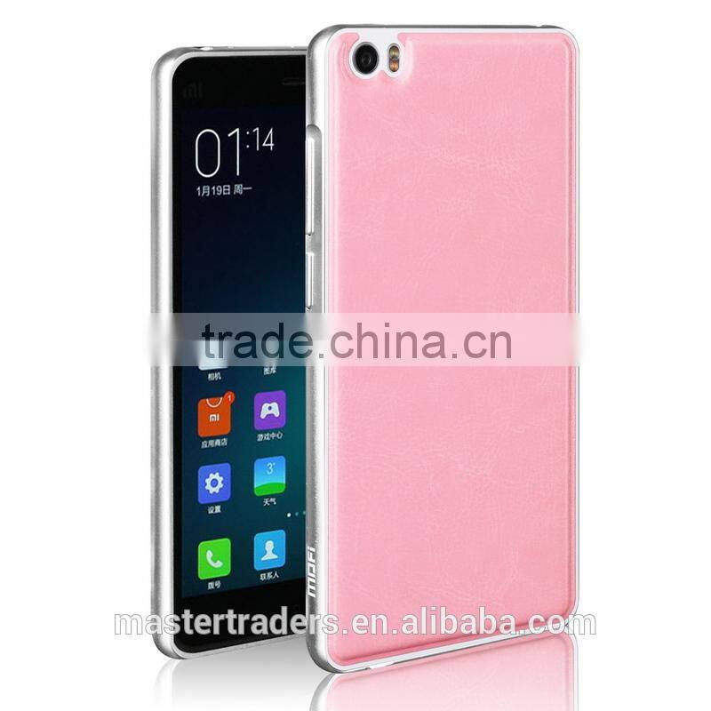 Original MOFI PU Leather Back Cover Case With Metal Frame For Xiaomi Note MT-3403