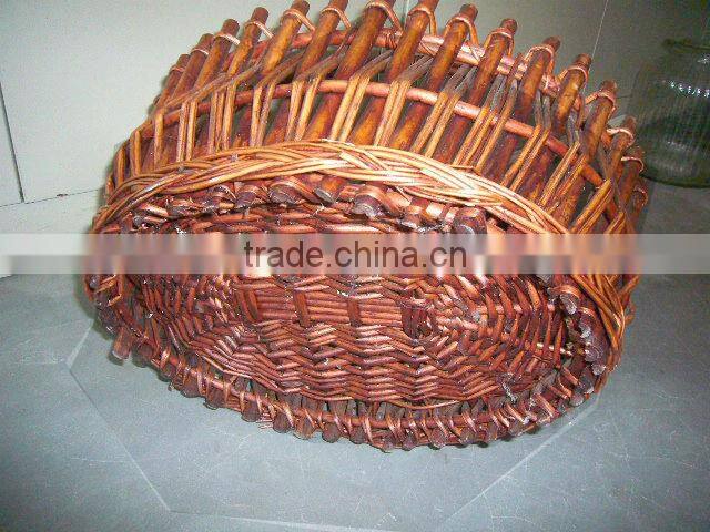 2013 new product oval brown willow basket with handle
