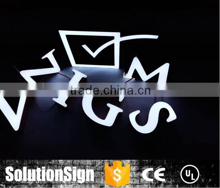 front lit illuminated epoxy resin lighted logo and letters
