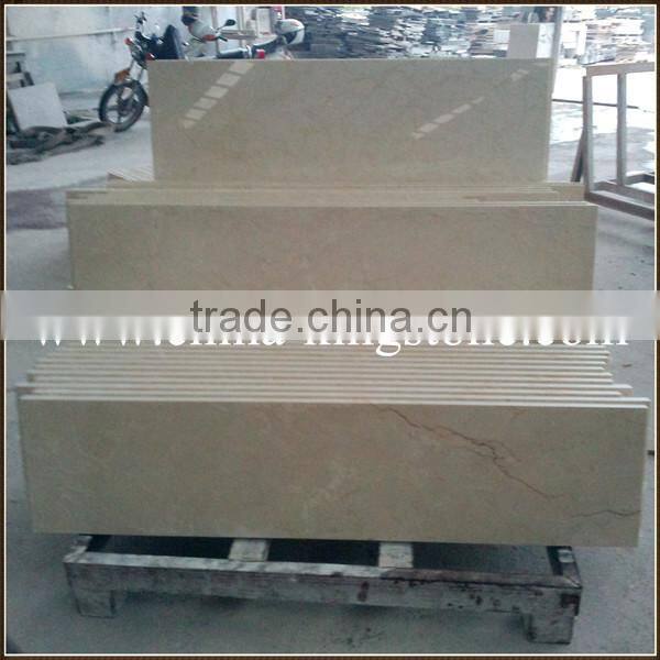 Low price high quality marble stair tile crema marfil marble stairs for hotel Designs
