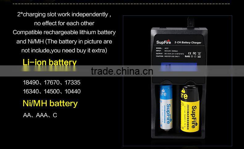 18650 /26650/16340 battery dual slots chareger with HD LCD display