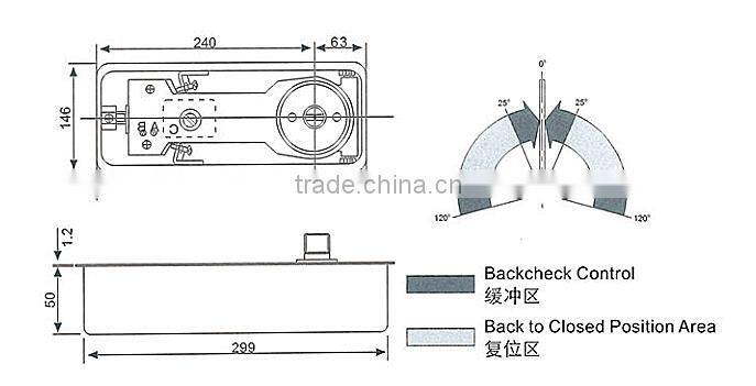 glass door floor spring loaded door closers(DL-222)
