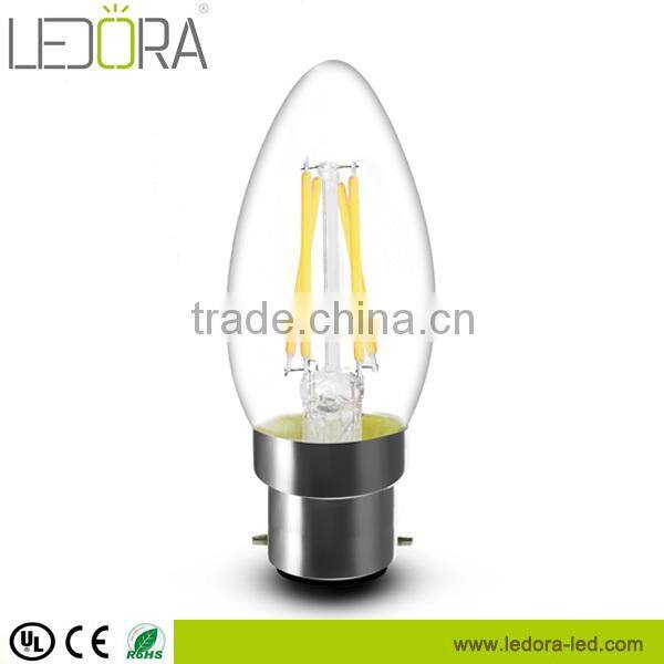 230V Sapphire Substrate 4W Dimmable Filament led bulb B22, LED Candle Bulb B22 B15