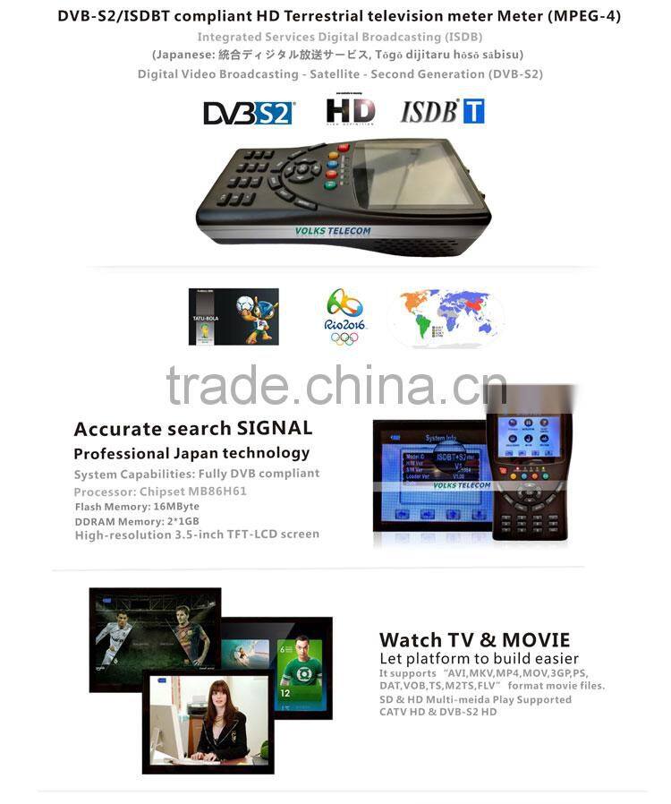 ISDBT & DVB-S2 compliant HD Terrestrial television meter VT707