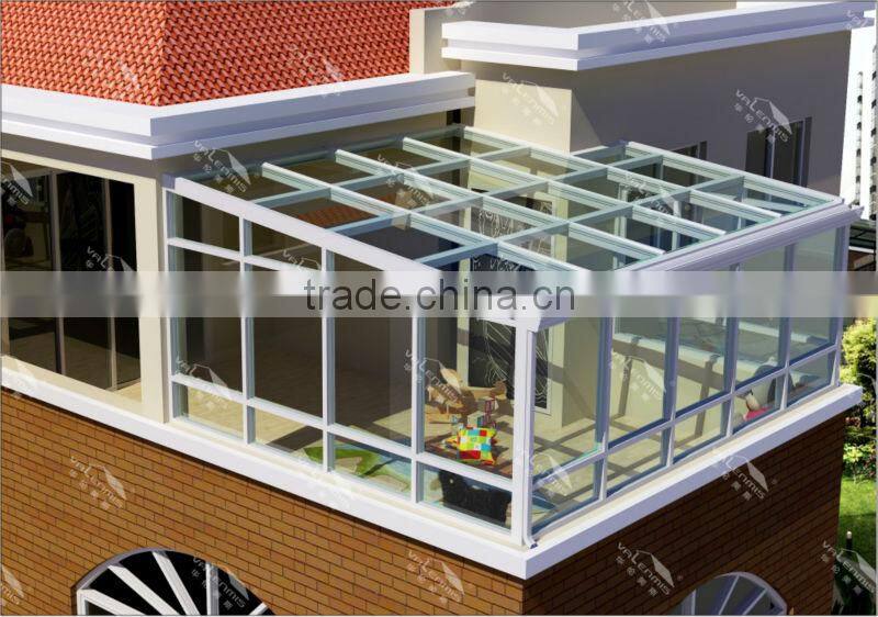 Customized high quality design aluminum sunrooms/glass house for buildings